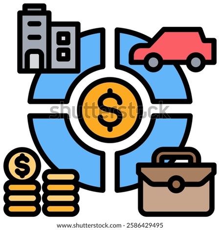 Fixed Asset Icon Element For Design