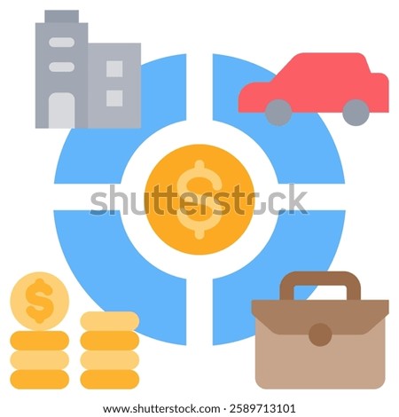 Fixed Asset Icon Element For Design