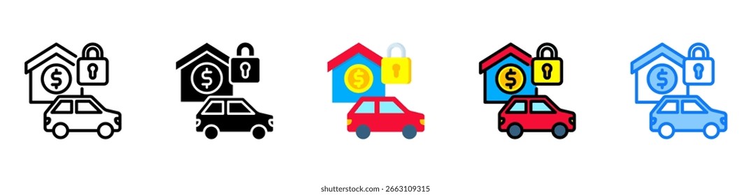 Ícone de Ativo Fixo - Ilustração de Vetor de Vários Estilos