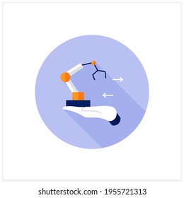 Fixed Asset Management Flat Icon. Industrialization.Tracking Fixed Assets For Purposes Of Financial Accounting, Preventive Maintenance.Business Concept. Vector Illustration