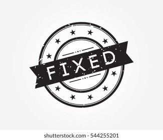 fixed. black stamp sign