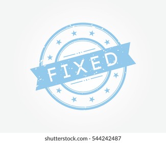 fixed. blue stamp sign vector
