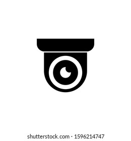 Fixed CCTV icon template in black flat design on white background, Security Camera symbol vector sign isolated on white background illustration for graphic and web design
