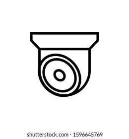 Fixed CCTV icon template in outline style on white background, Security Camera symbol vector sign isolated on white background illustration for graphic and web design