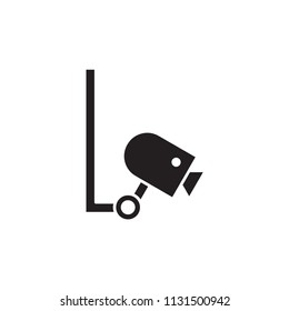 Fixed CCTV, Security Camera Icon Vector Template Illustration Design.
