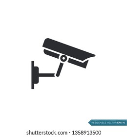 Fixed CCTV, Security Camera Icon Vector Template