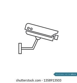 Fixed CCTV, Security Camera Icon Vector Template