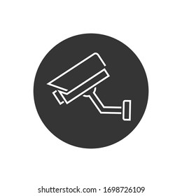Fixed CCTV, Security Camera Line Icon Vector Template