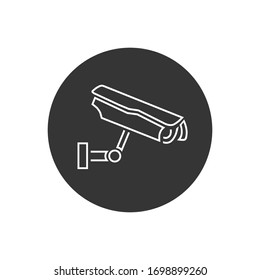 Fixed CCTV, Security Camera Line Icon Vector Template