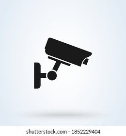 Das CCTV-Zeichen-Symbol oder -Logo wurde behoben. Sicherheitskamera-Konzept. Überwachungskamera, Vektorgrafik.