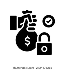 Ilustración vectorial de glifo de icono de costo fijo
