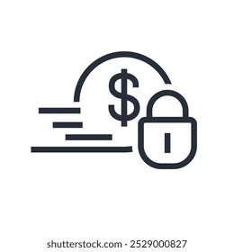 Custo fixo . Despesas de funcionamento. Ícone linear de vetor isolado no plano de fundo branco.