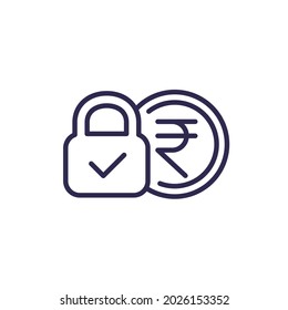 fixed cost, price line icon with rupee