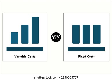 fixed cost versus variable costs in an infographic template