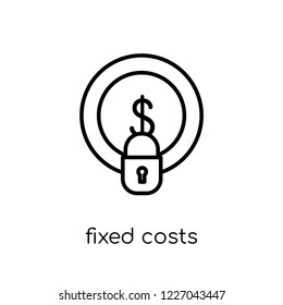 Fixed costs icon. Trendy modern flat linear vector Fixed costs icon on white background from thin line Business collection, editable outline stroke vector illustration