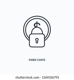 Fixed costs outline icon. Simple linear element illustration. Isolated line Fixed costs icon on white background. Thin stroke sign can be used for web, mobile and UI.