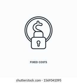 Fixed costs outline icon. Simple linear element illustration. Isolated line Fixed costs icon on white background. Thin stroke sign can be used for web, mobile and UI.