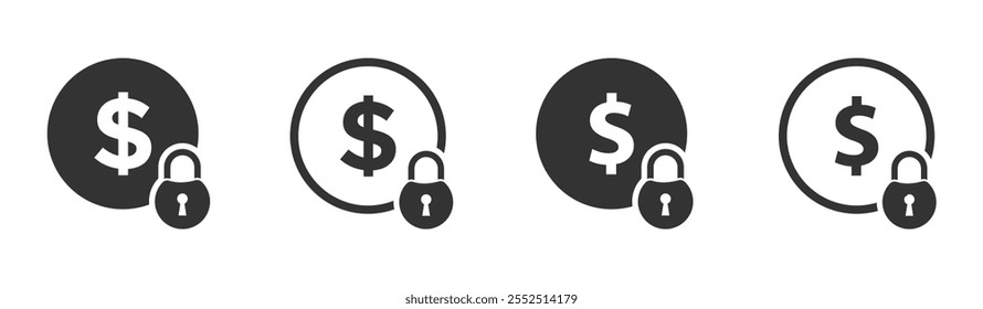 Fixed costs vector icons set. Fixed cost