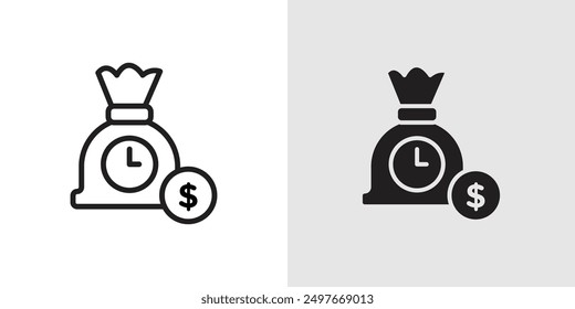 fixed deposit icon Black line art vector logo set