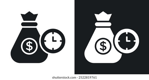 Ícone de depósito fixo. ilustração de ícone de vetor sólido em cores pretas e brancas.