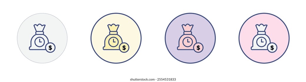 fixed deposit icon Thin line flat illustration