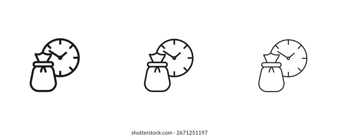 Ilustración vectorial de ícono de depósito fijo eps. Ilustraciones de esquema de Vector