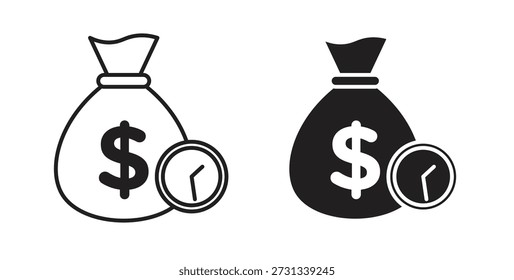 Iconos de depósito fijo. Iconos de contorno Vector colección. ilustraciones planas