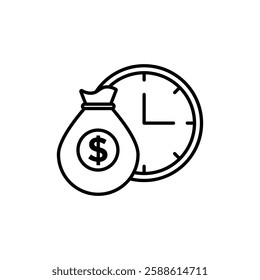Fixed depost icon Flat illustration sign