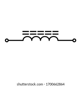 Fixed ferrlte cored inductor symbol