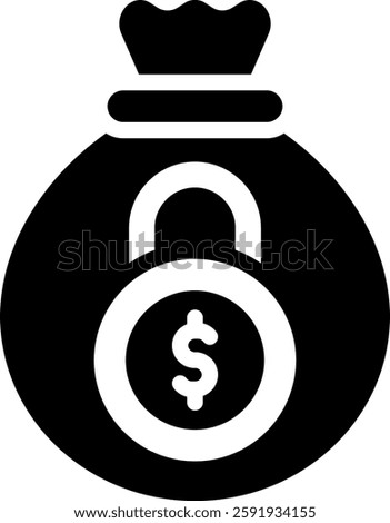 Fixed Financial Assets Icon Glyph Vector Illustration