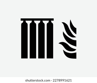 Sistema de supresión de extinción de incendios fijos Equipo de señalización de silueta blanca negra Símbolo icono de imagen gráfico de la parte del cliente Pictograma Vector de ilustración