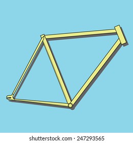 Fixed gear bicycle frame. Horizontal dropouts. Vector illustration.