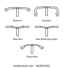 fixed gear bicycle handlebar line icon vector symbol