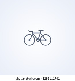 Fixed gear bike, vector best gray line icon on white background, EPS 10