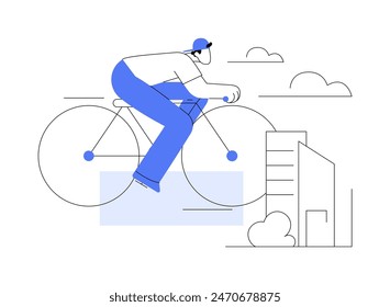 Fixed gear cycling isolated cartoon vector illustrations. Young man drives a fixed-gear bike, urban rides, outdoor physical activity, healthy lifestyle, sport addiction vector cartoon.