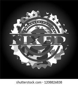 Fixed grey camouflaged emblem