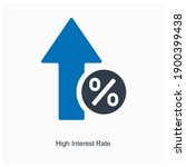 Fixed and high interest rate icon concept