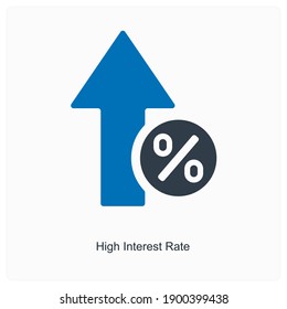 Fixed And High Interest Rate Icon Concept