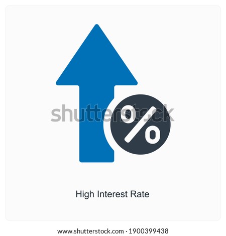 Fixed and high interest rate icon concept