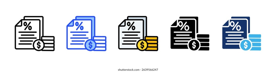Fixed Income Icon Collection With Multiple Styles
