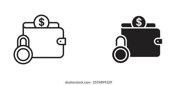 Fixed income Icon set in black color for ui designs