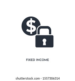 fixed income icon. simple element illustration. isolated trendy filled fixed income icon on white background. can be used for web, mobile, ui.