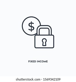 Fixed Income outline icon. Simple linear element illustration. Isolated line Fixed Income icon on white background. Thin stroke sign can be used for web, mobile and UI.