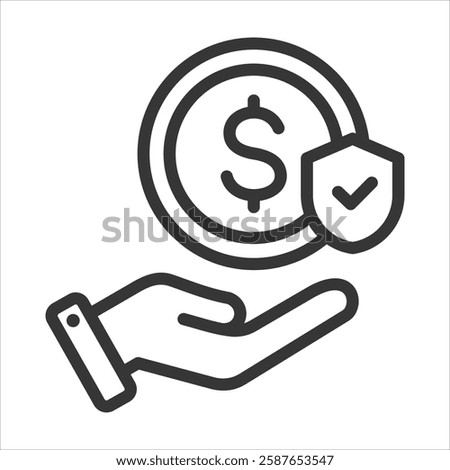 Fixed Income Outline Icon Vector Illustration