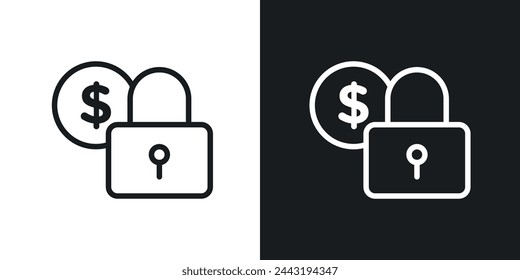 Fixed Income and Price Lock Icons. Budget Stability and Cost Assurance Symbols.