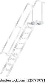 Fixed installation ladder  side view

