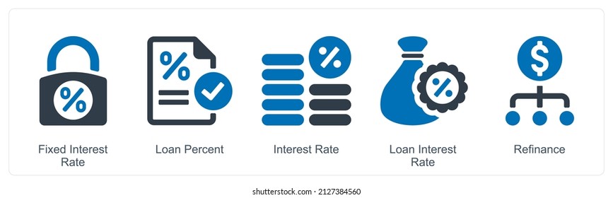 Fixed Interest rate Icon Concept