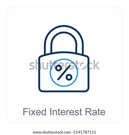 Fixed Interest Rate Icon Concept