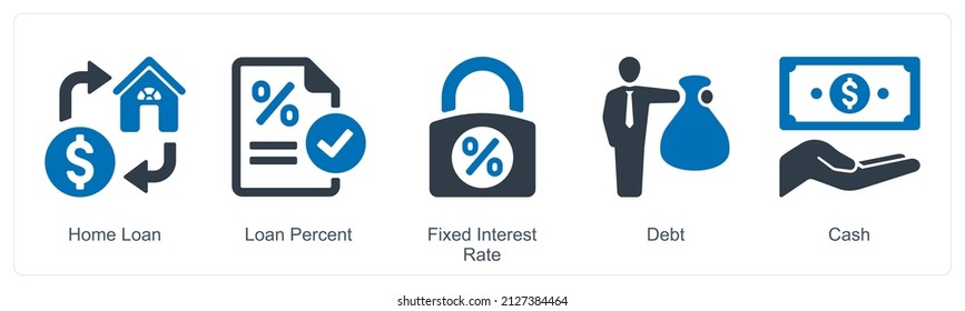 Conección de icono de tasa de interés fija