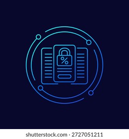 fixed interest rate icon, linear design